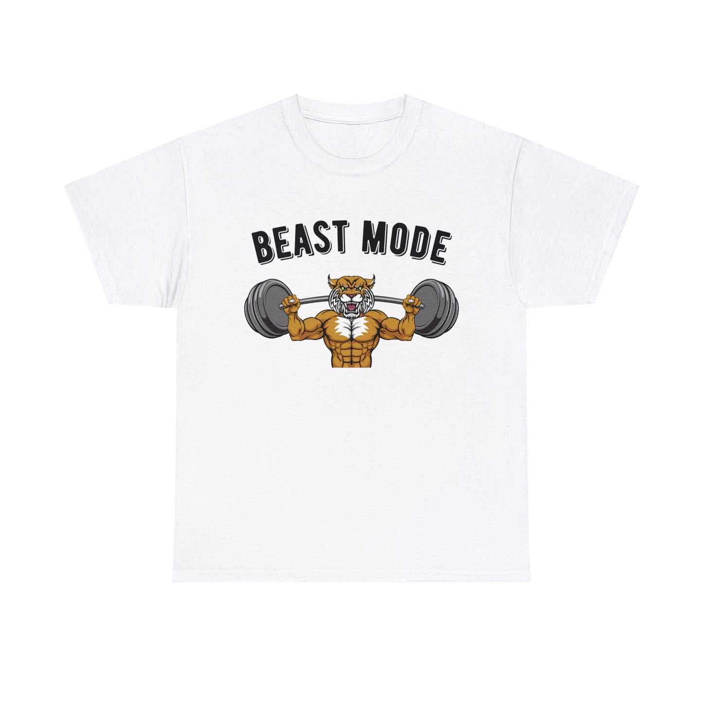 Beast Mode Gym T-shirt - Saber Toothed Tiger Weight Training Top