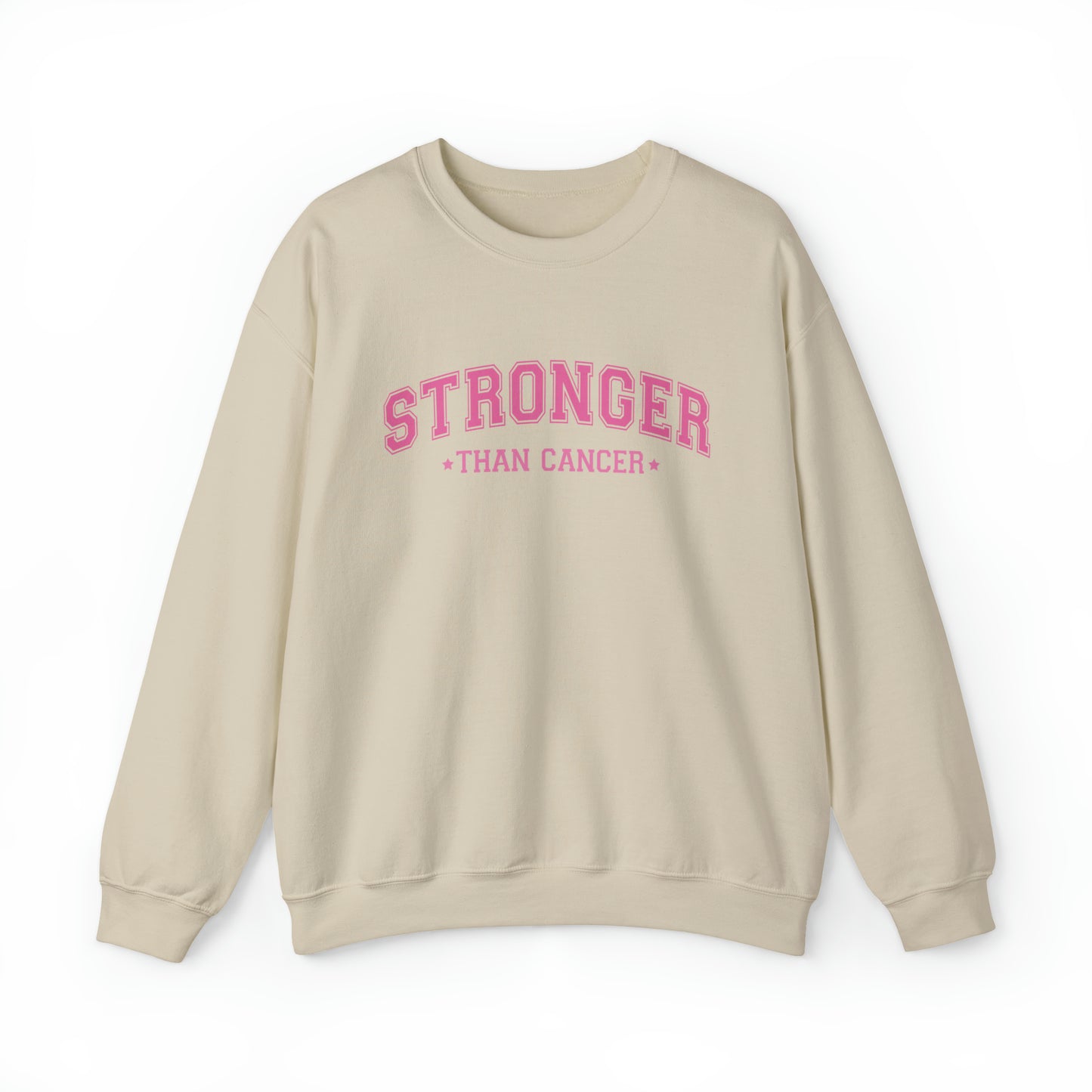 Women's 'Stronger Than Cancer' Collegiate Style Breast Cancer Awareness Sweatshirt