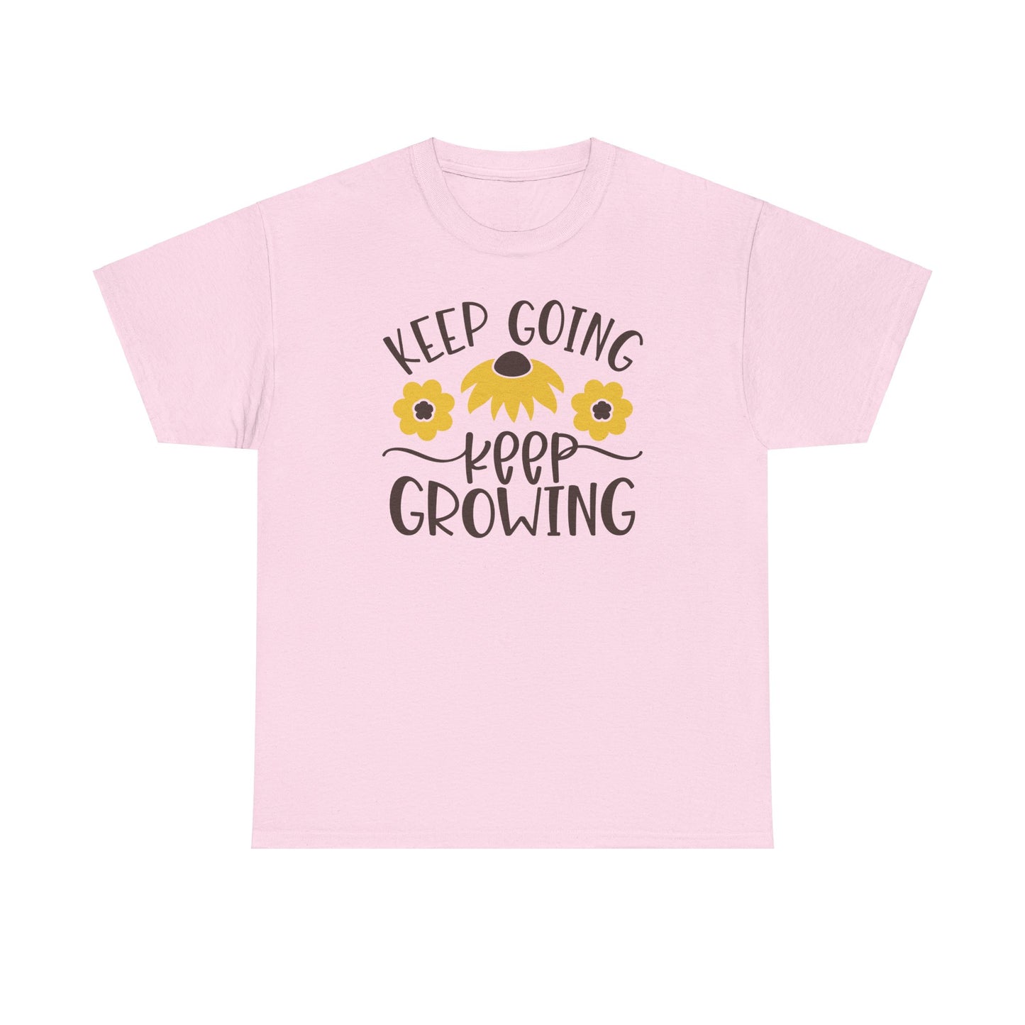 Motivational Floral T-shirt - Keep Going, Keep Growing