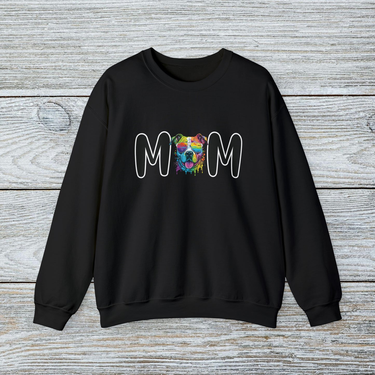 Cute Water Colour Paint Drip Staffordshire Bull Terrier MOM Sweatshirt