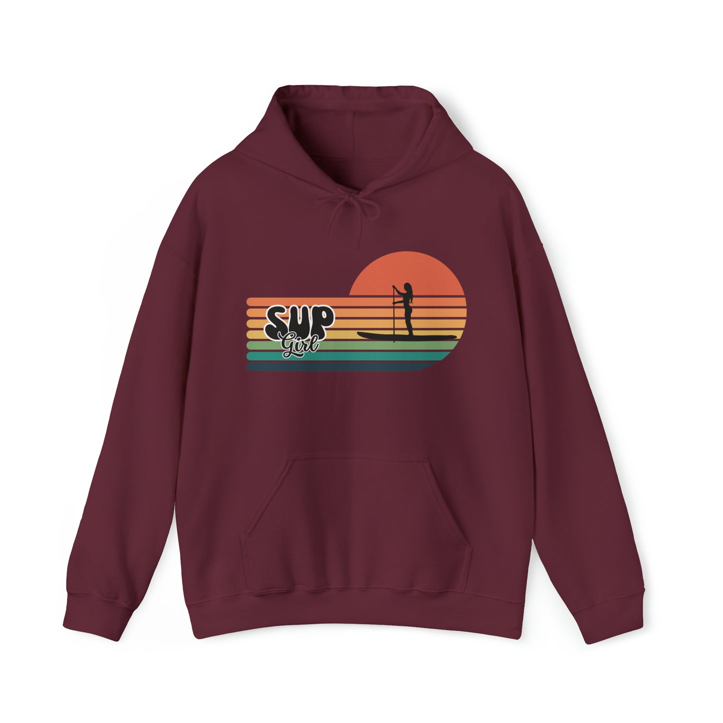 Vintage SUP Girl Stand Up Paddle Boarding Hoodie