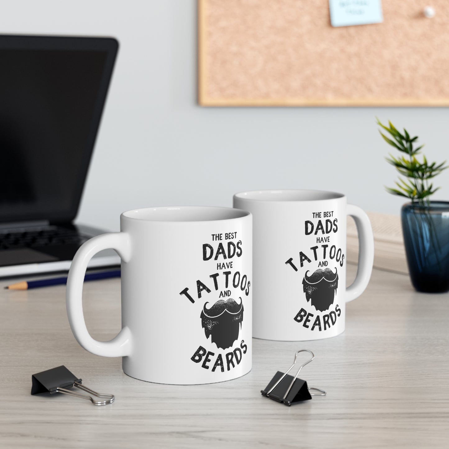 Funny Mug for Bearded and Tattooed Dads - Dads With Tattoos and Beards