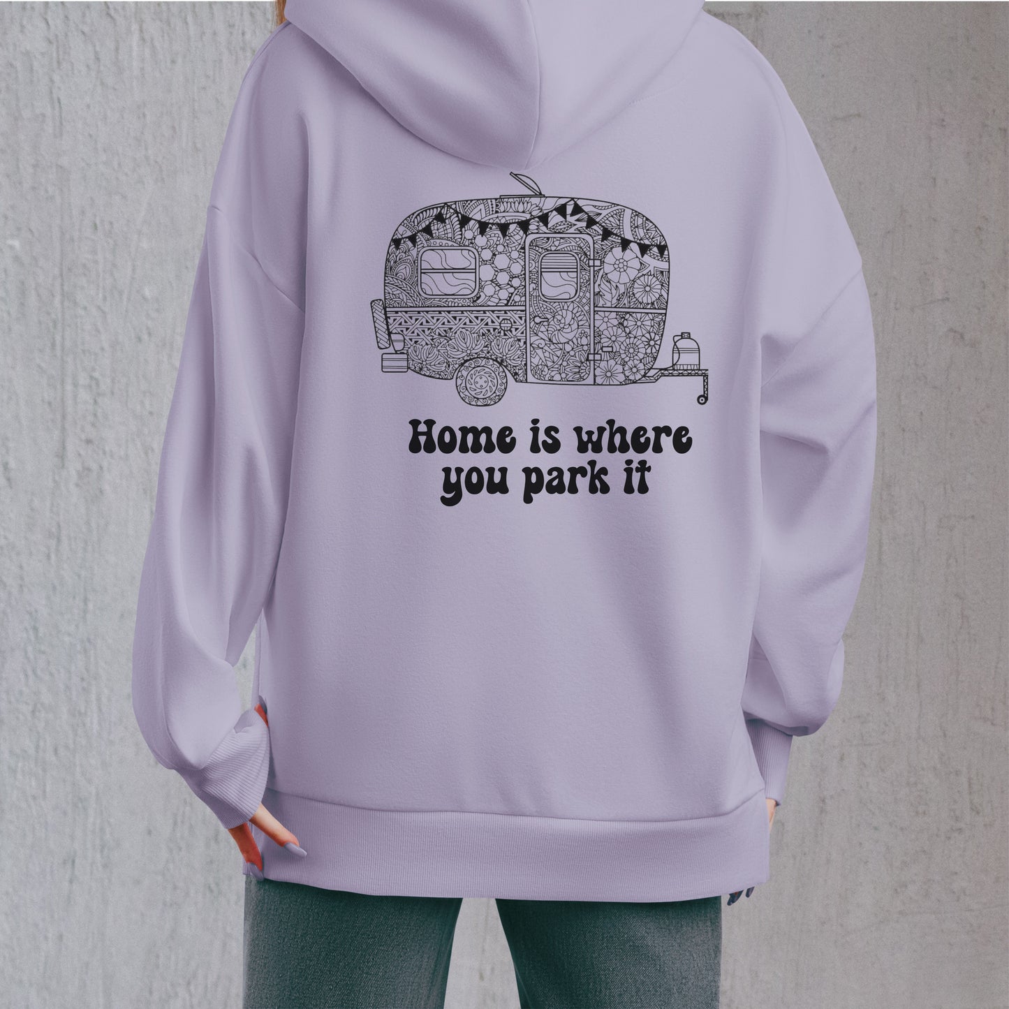 Unisex Mandala Style Caravanning Hoodie for Adults and Youths - Home is Where You Park It