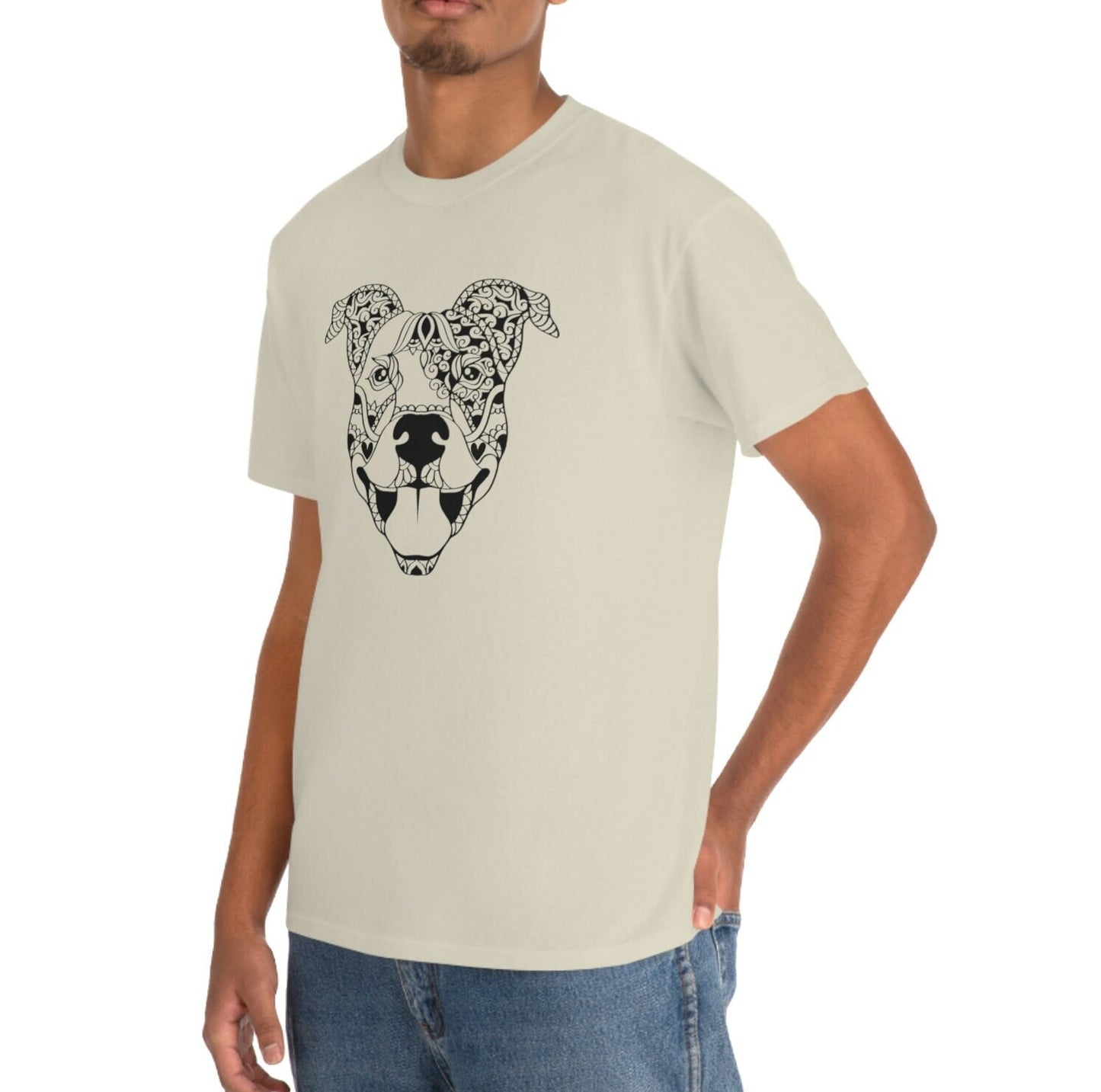 Unisex Abstract Mandala Style Staffordshire Bull Terrier T-shirt for Adults and Youths