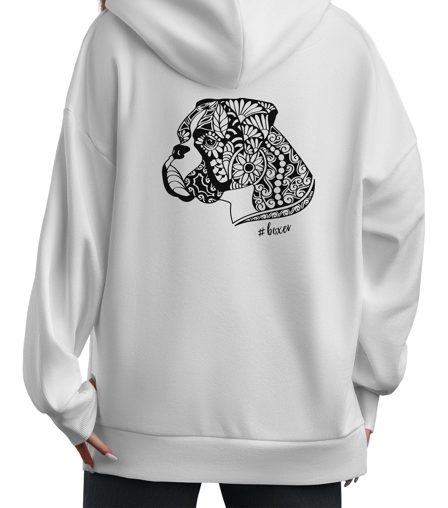 Boxer Dog Lover Hoodie, Abstract Boxer Dog Hoodie, Dog Lover Top, Boxie Dog Face Top, Mandala Dog Top, Boxer Hoodie, Dog Walking Hoodie